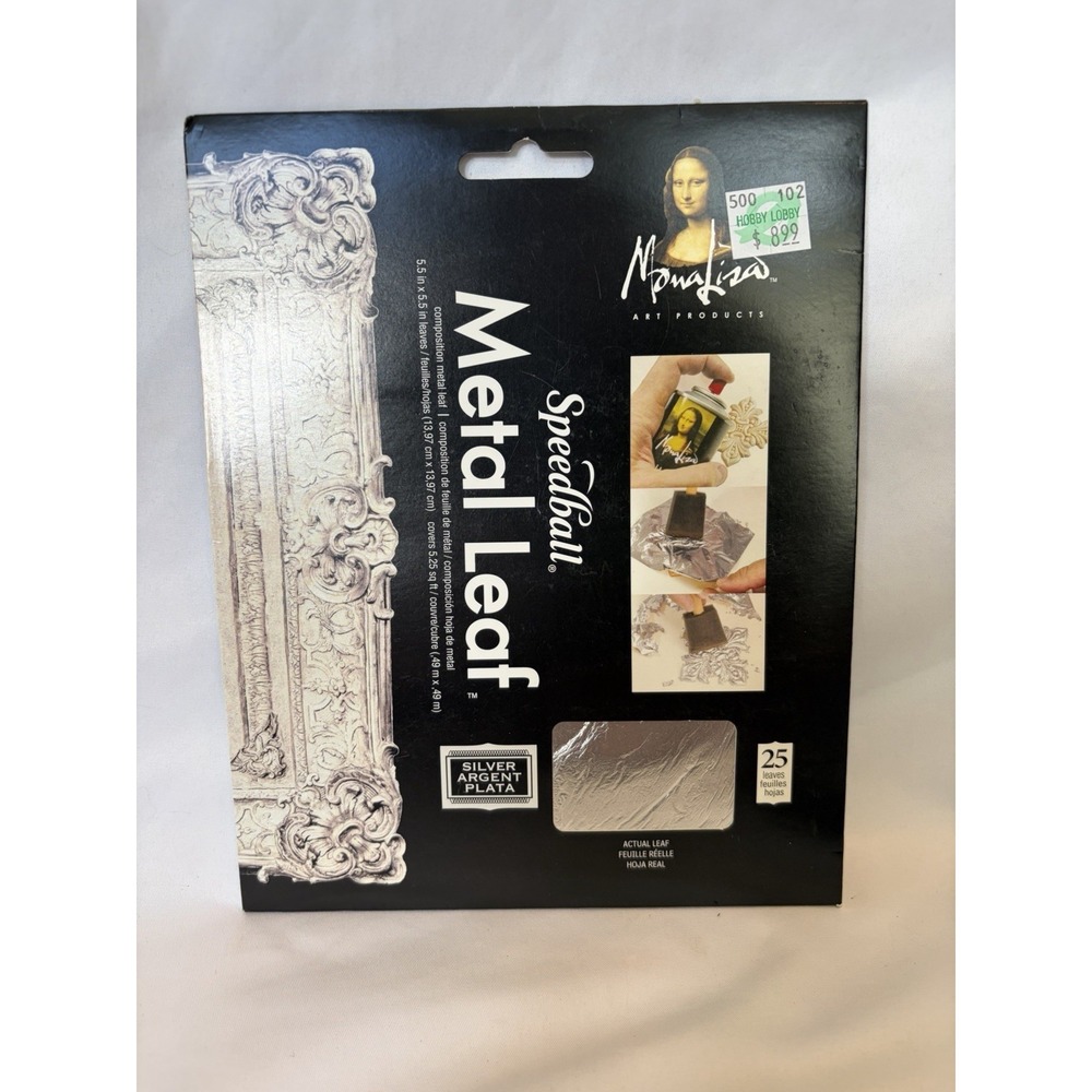 Speedball 10206 Mona Lisa Composition Silver Metal Leaf Sheets, Metal Leafing...